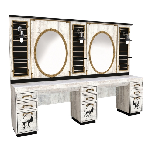 Ansamblu profesional si personalizabil de posturi de lucru pentru coafor GV 2100 - mobilier-aparatura-coafor.ro