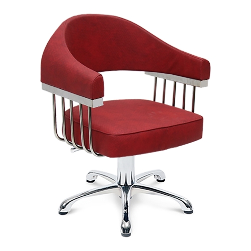 Scaun coafor GV 1061 cu design modern, spătar semirotund, bază metalică și tapițerie personalizabilă
