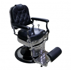 Scaun de Frizerie Barber Shop GV 158 Silver Premium Hidraulic Personalizabil