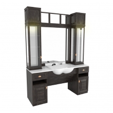 Post de Lucru Simplu Barber Shop GV 507 din Lemn cu Vitrine Luminate