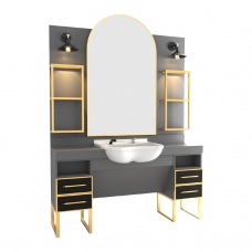 Post de Lucru Coafor / Frizerie GV 705 cu Oglindă Arcuită - Import Turcia
