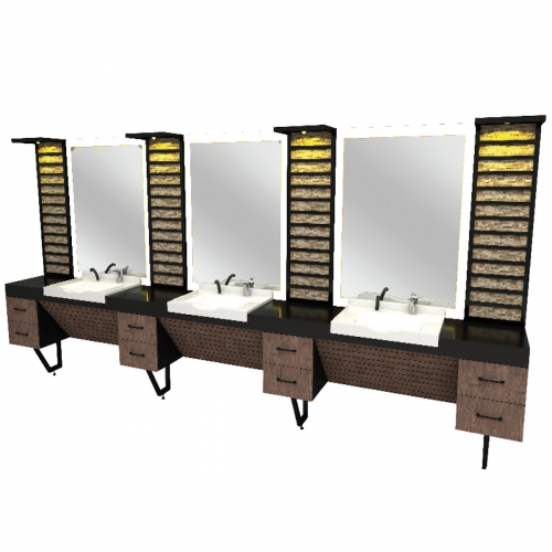 Mobilier Frizerie - Post de lucru frizerie triplu GV 519