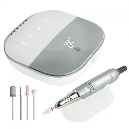 Freza electrică pentru unghii 35000 RPM digitală cu mandrină și capete diverse, în culori moderne